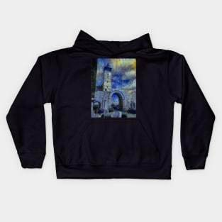 Bab Sharqi of Damascus - Van Gogh's Starry Night Style Kids Hoodie